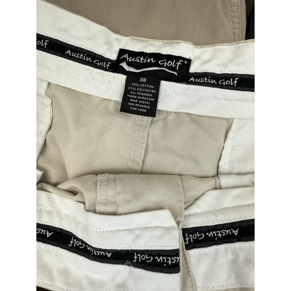 Austin Reed‎ London Chino Golf Shorts Men's Size 38 Pleated 8'' Inseam Stretch